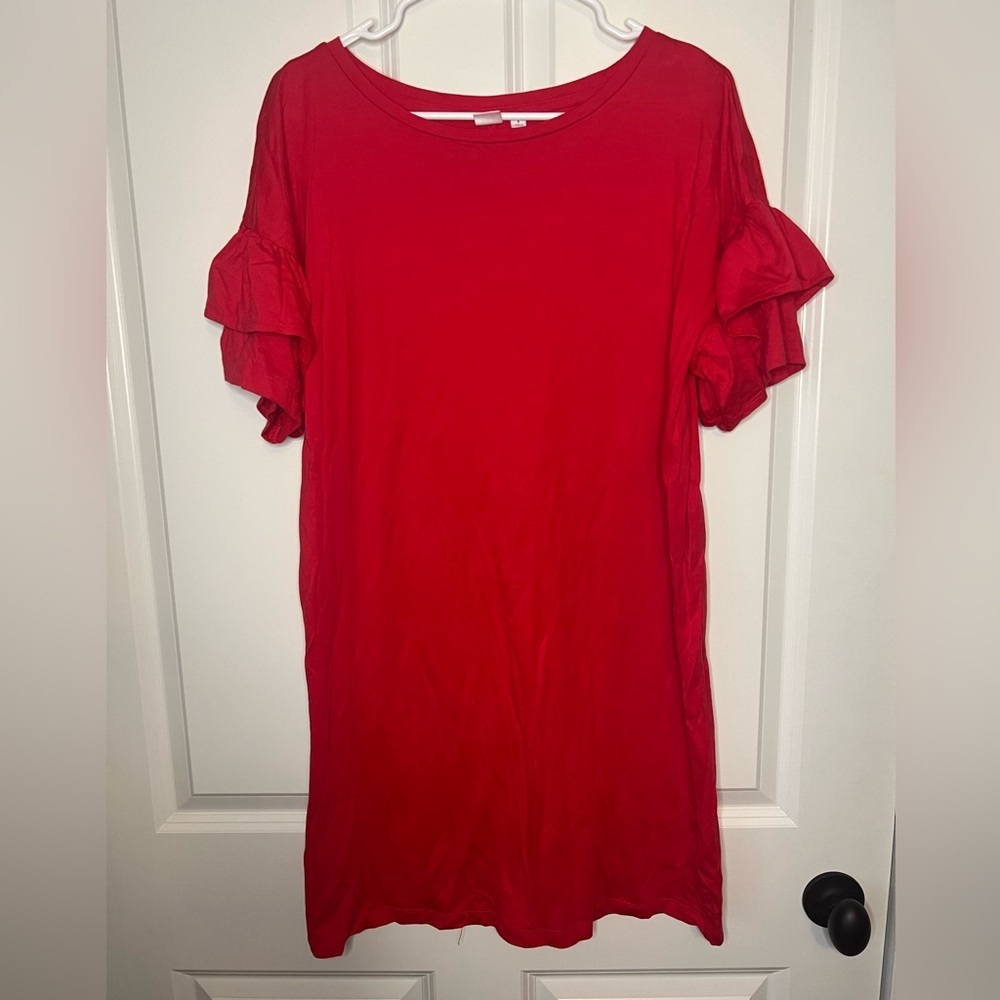GAP Ruffle Sleeve T-Shirt Dress